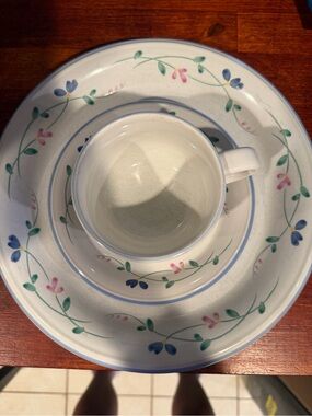 Allegro Stoneware Hearthside cup, saucer, and dinner plate set of 8 each